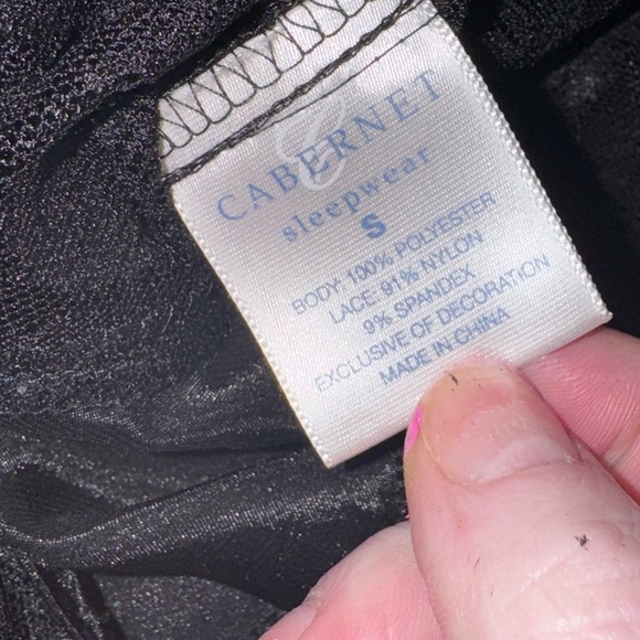 gorgeous satin and lace bodice Cabernet black alluring midi nightgown size Small - Picture 4 of 16